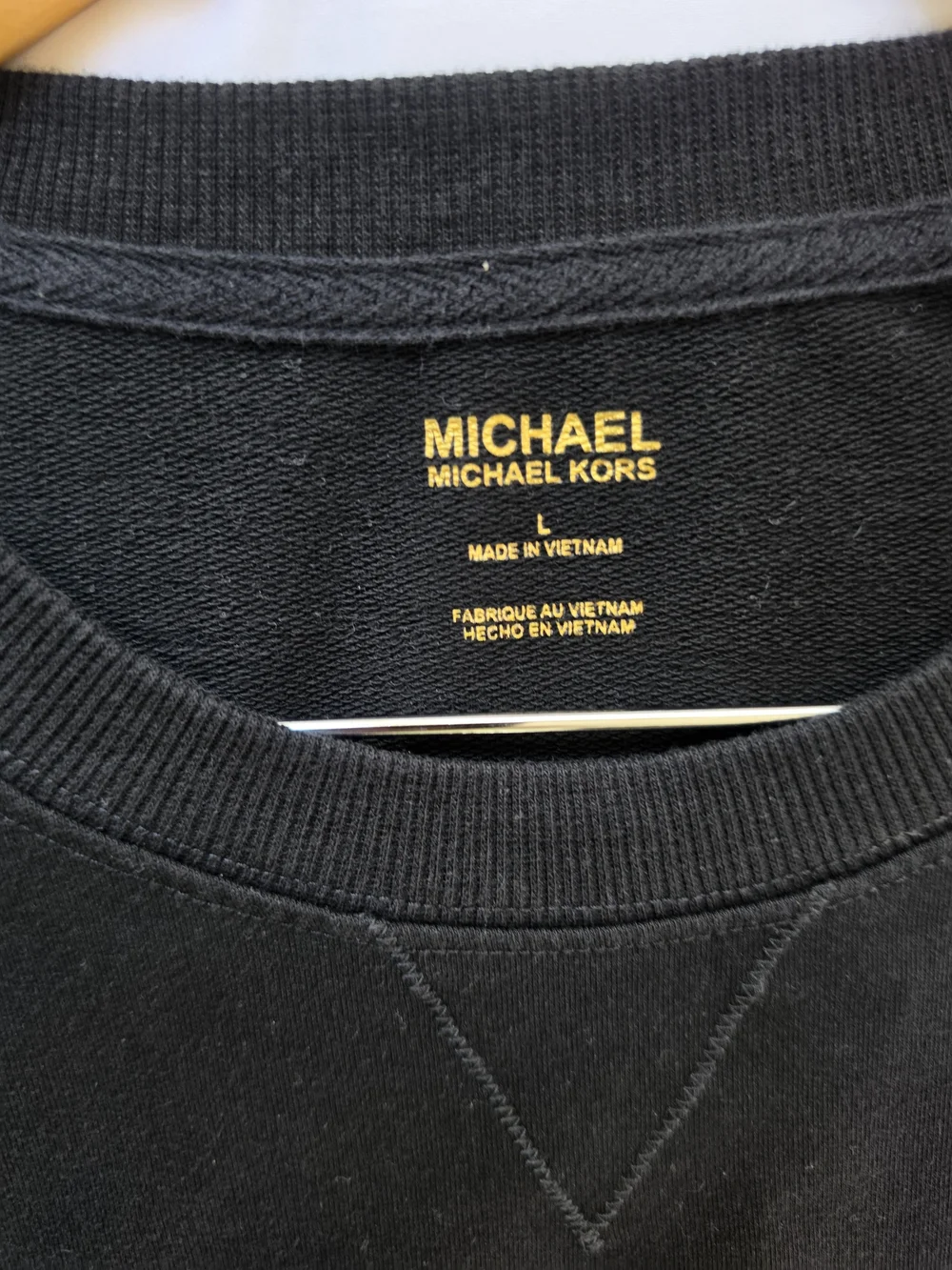 Michael Kors Black Crewneck Sweatshirt with Gold Logo